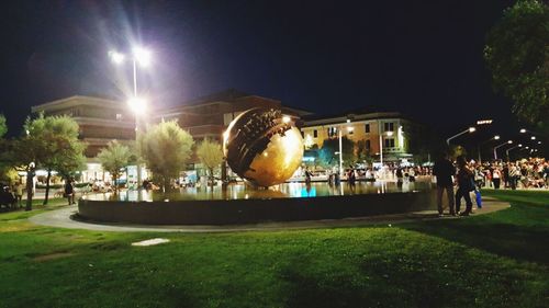 People in park at night