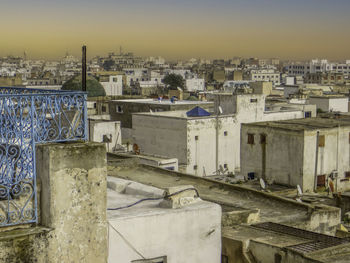High angle view of medina buildings in tunis