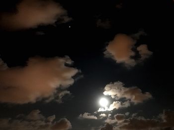 Low angle view of moon in sky