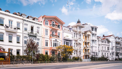 Low angle view of buildings against sky