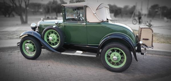 Vintage car parked on street