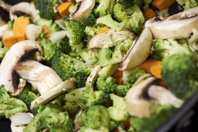 High angle view of salad served in plate