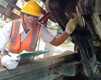 Man working on wood