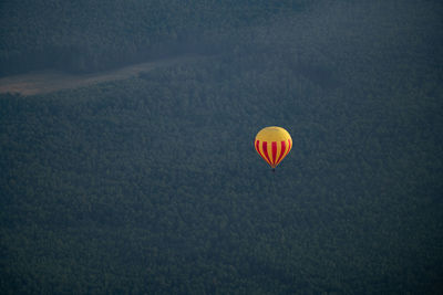 Hot air balloon flying in sky