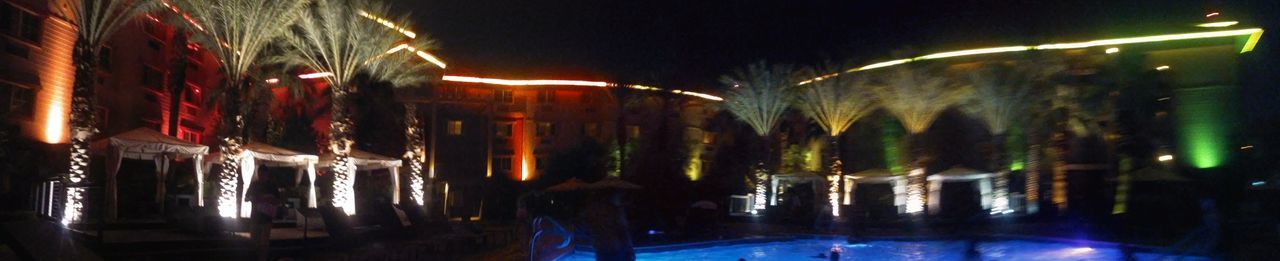 Illuminated city at night