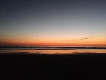Scenic view of sea at sunset
