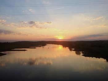 Scenic view of sunset over sea