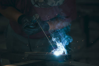 Man welding metal