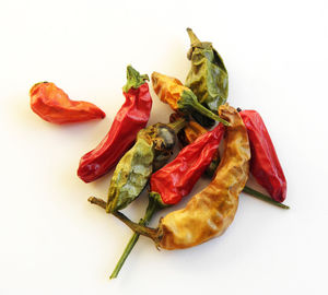 Close-up of meat against white background