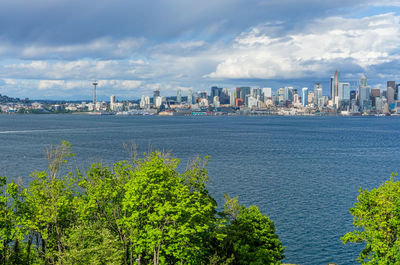 A view of the seattle skyline from a lookout in west seattle.