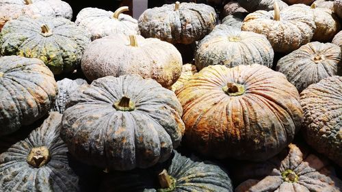 Full frame shot of pumpkins at market