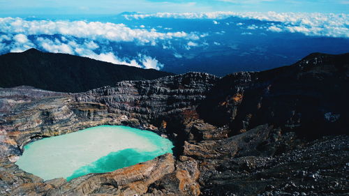 Aerial view of mountain range