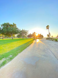 Scenic view of park against clear sky