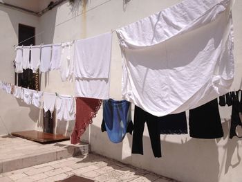 Clothes hanging outside house