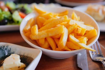 Close-up of food on table