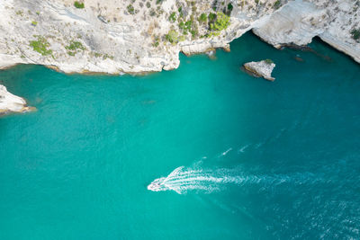 High angle view of sea