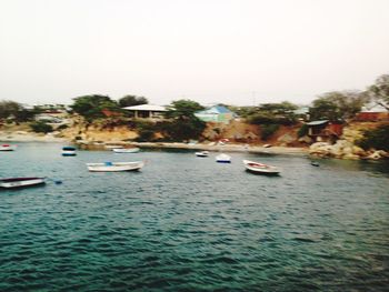 Boats in calm sea