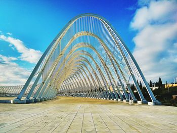 View of bridge against cloudy sky