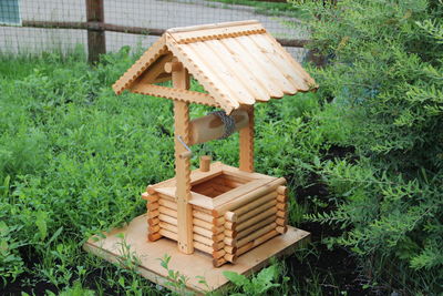 Stack of hay on field