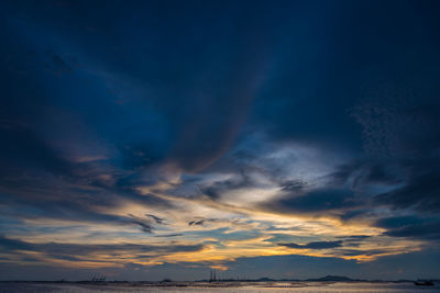 Clouds over landscape at sunset