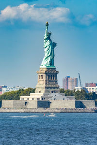 Low angle view of statue of liberty