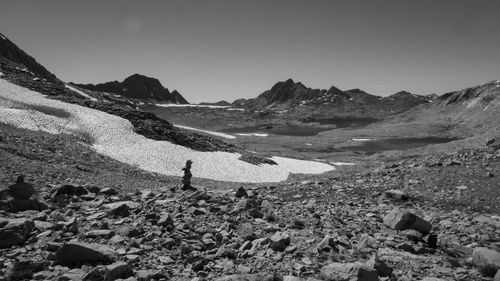 Scenic view of mountain against clear sky