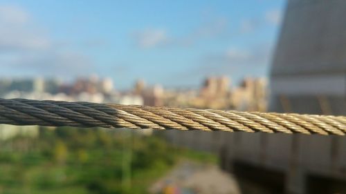 Close-up of rope against sky