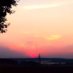 Silhouette landscape at sunset