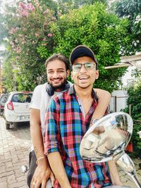 Portrait of smiling young couple