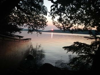 Scenic view of sunset over sea