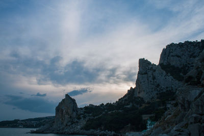 Low angle view of mountain against sky