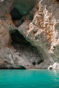 Rock formation in sea