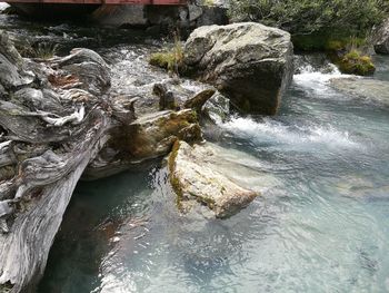 River flowing through rocks