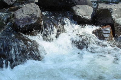 Water splashing on rocks