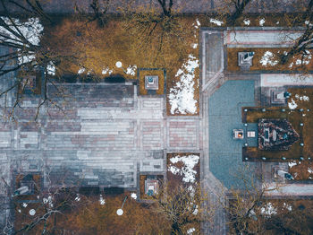 Drone shot of abandoned building