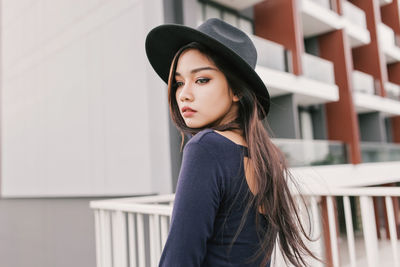 Young woman looking away