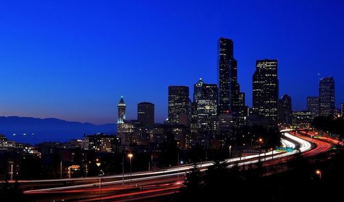 View of illuminated cityscape at night