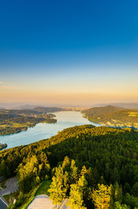 Scenic view of landscape against sky during sunset