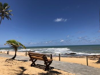 Scenic view of beach against sky