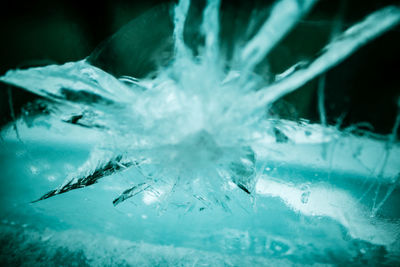 Close-up of frozen water