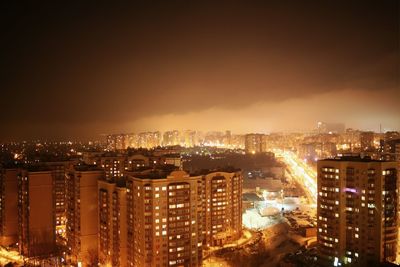 Illuminated city at night