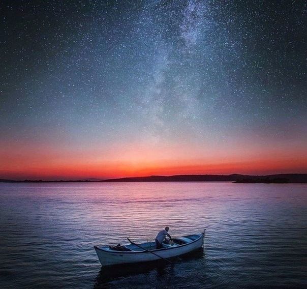 reflection, star - space, milky way, beauty in nature, scenics, night, star field, galaxy, astronomy, nautical vessel, sky, lake, space, outdoors, no people, astrology sign