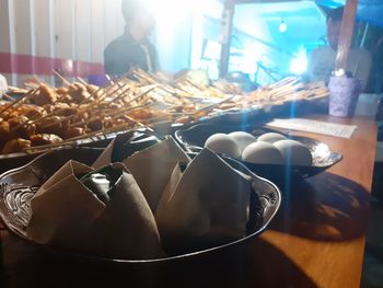 Close-up of food on table in restaurant