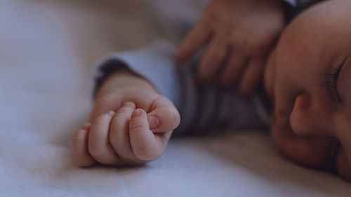 Close-up of baby hand