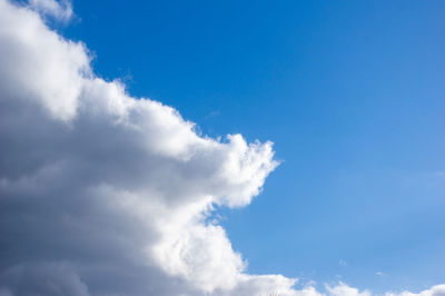 Low angle view of clouds in blue sky