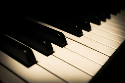 Close-up of piano keys