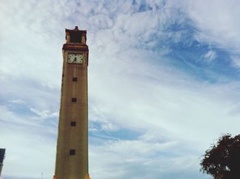 Low angle view of tower against sky