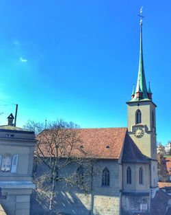 Church against clear blue sky