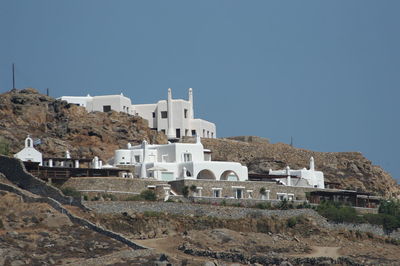 Buildings against clear sky