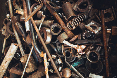 Full frame shot of rusty work tools